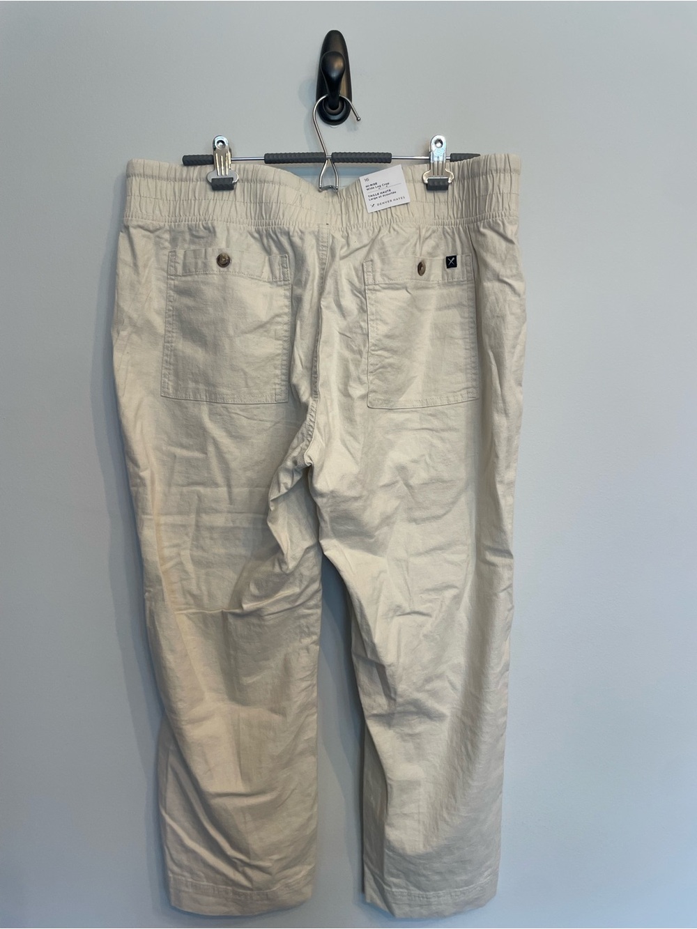 Denver Hayes Relaxed Drawstring Crop Pants in Cream - Picture 8 of 8